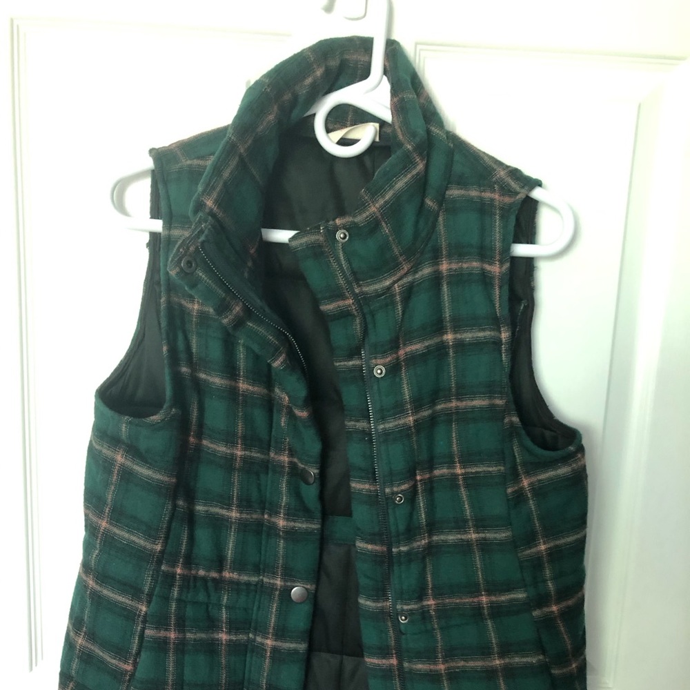 Green plaid vest